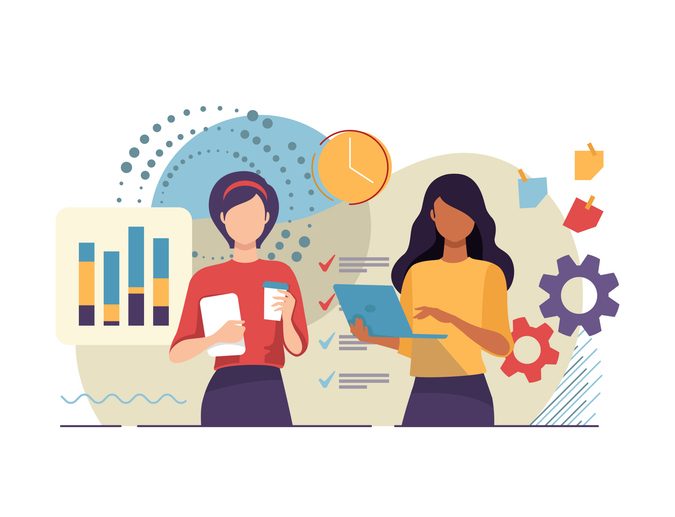 Business concept vector illustration on the subject of a certified women-owned UX agency