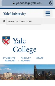 yale college mobile screenshot