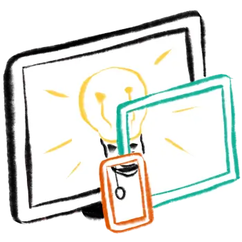 image that shows design on three screens