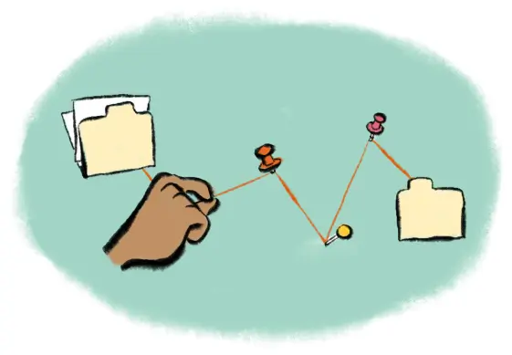 illustration shows paper airplanes flying at folder as concept for B2B integration software research