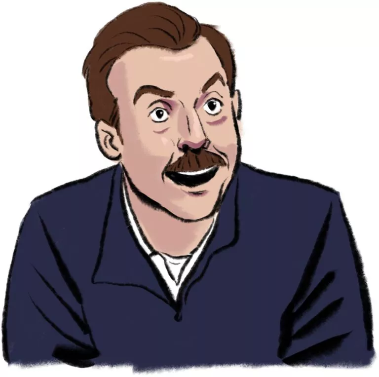 illustration shows ted lasso porttrait