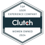 Clutch badge: Top User Experience company Woman-Owned 2024