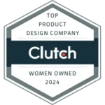 Clutch badge: Top product design Company, woman-owned 2024