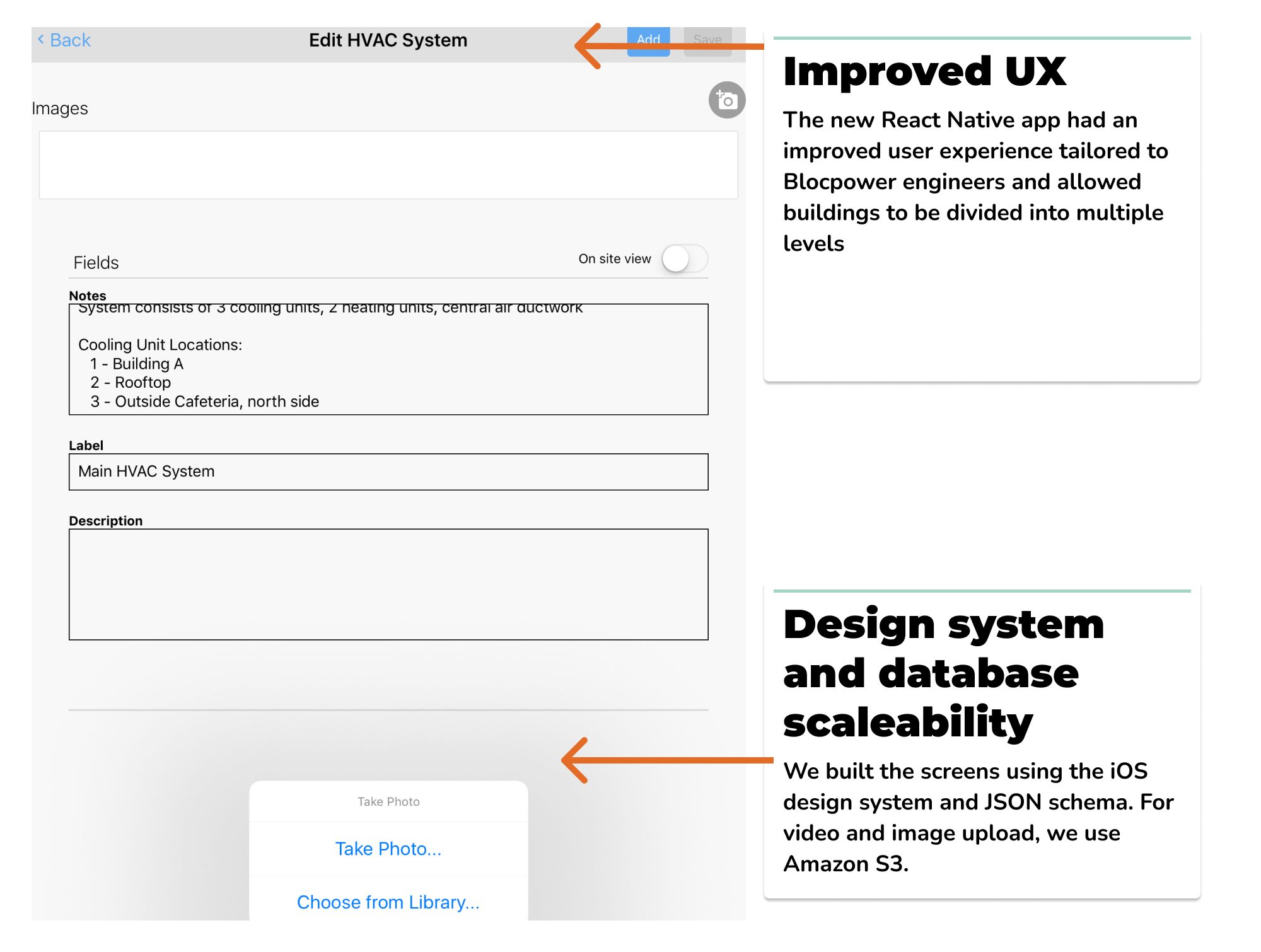 image shows screenshot of form with explainer about improved UX, the design system and database scaleability
