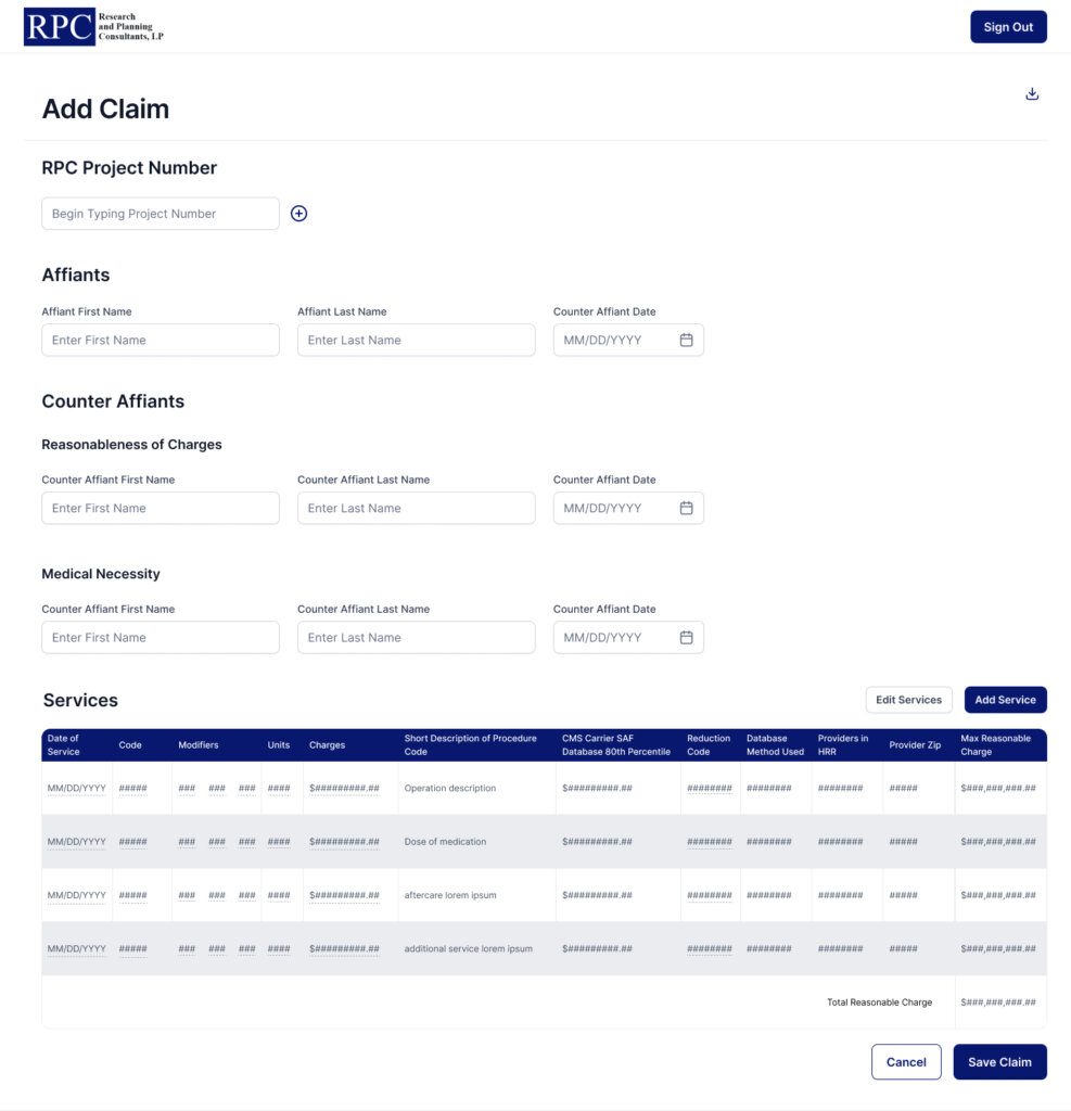 screenshot of designed screen