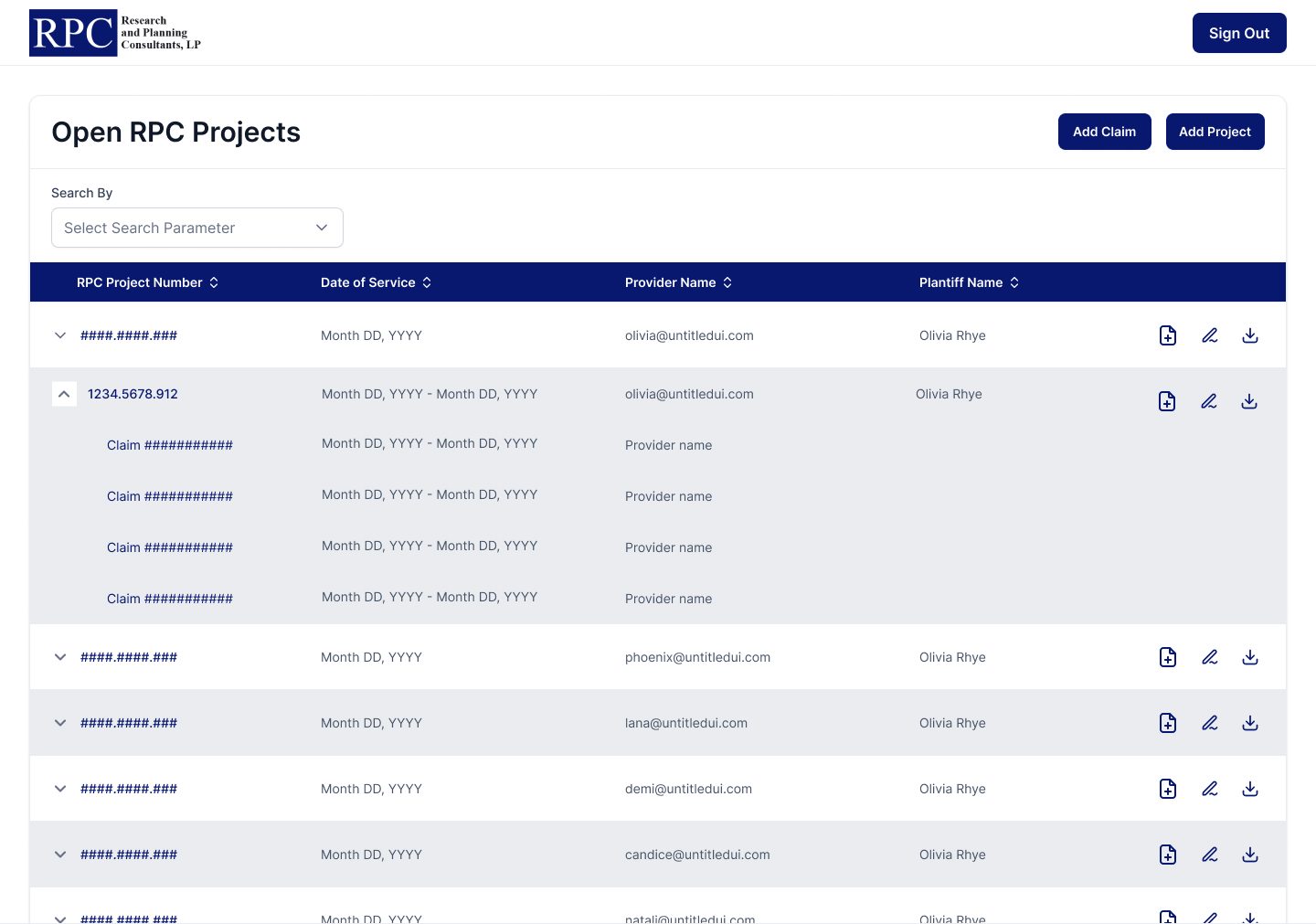 screenshot of designed screen from custom data portal development project