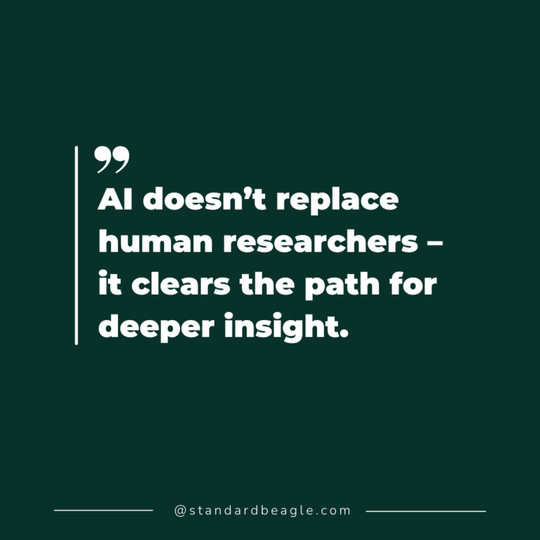 Quote says: "AI doesn’t replace human researchers -- it clears the path for deeper insight."