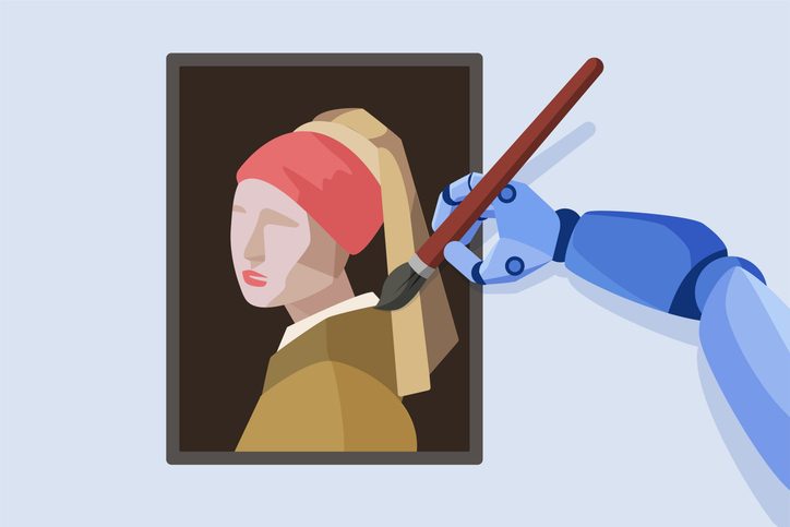 AI content generation using AI as concept for article on how AI improves UX design for digital products